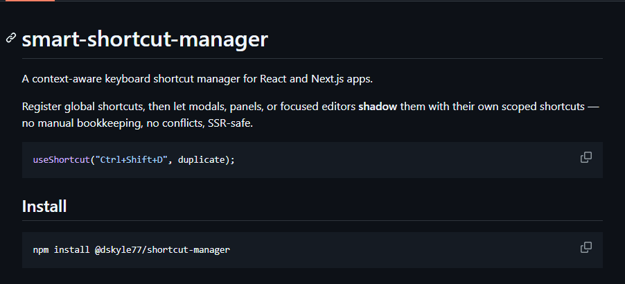 Shortcut Manager Shortcut Manager