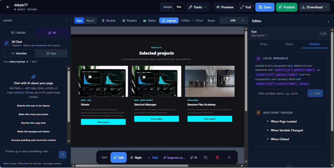 Portfolio built with Sitenix Portfolio built with Sitenix
